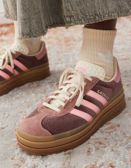 adidas Originals Gazelle Bold Sneaker in Braun und Rosa mit Plateausohle ASOS