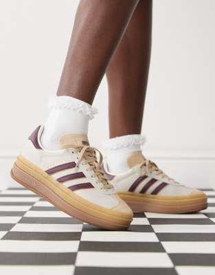 Thumbnail - adidas Originals - Gazelle Bold - Sneaker in Cremeweiß und Burgunderrot