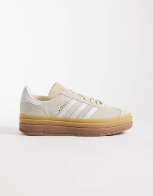 adidas Originals - Gazelle Bold - Sneaker in Wollweiß und Metallic-Silber
