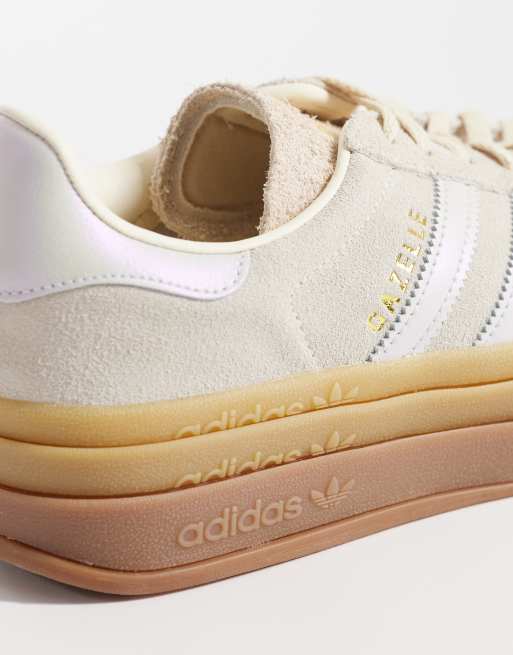 adidas Originals – Gazelle Bold – Sneaker in Wollweiß und Metallic-Silber , 4 von 5