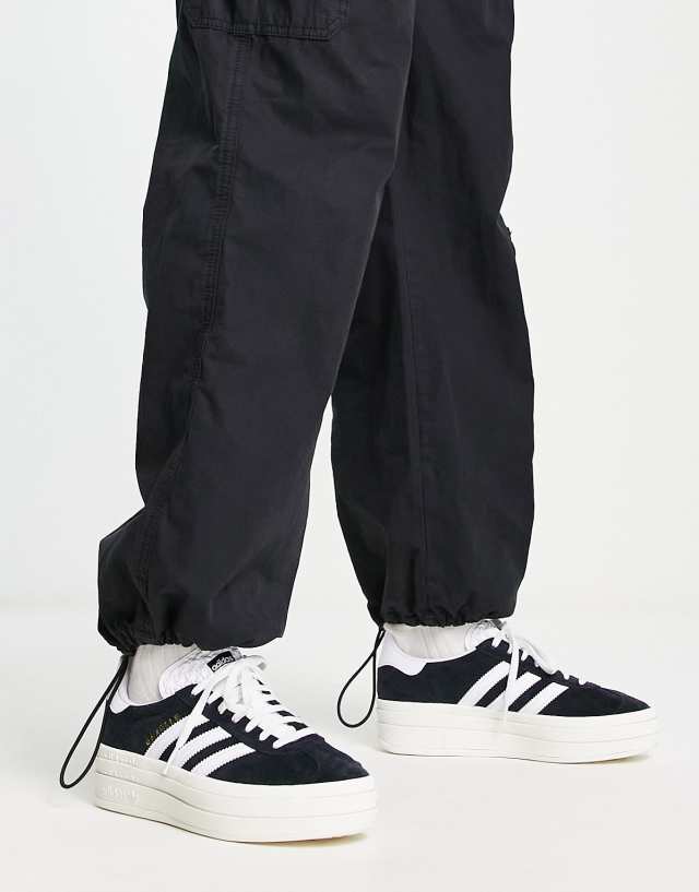 adidas Originals Gazelle Bold sneakers in black/white