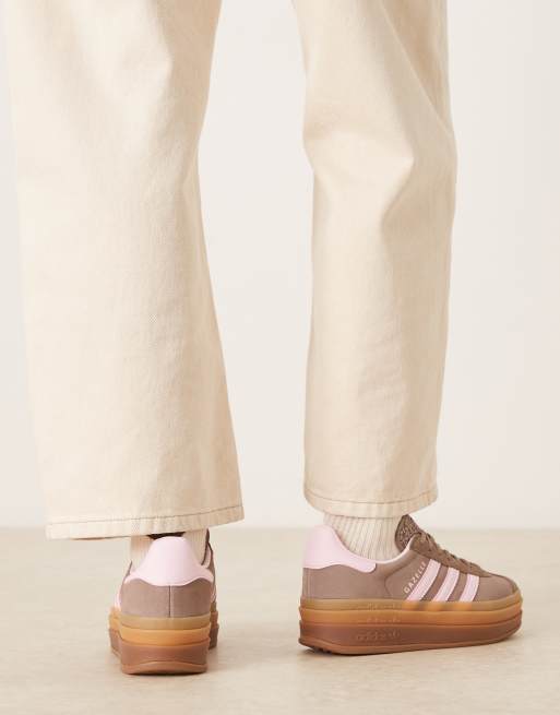 adidas Originals Gazelle Bold sneakers in brown and pink