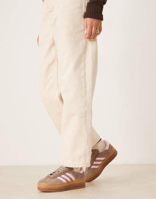 adidas Originals Gazelle Bold sneakers in brown and pink