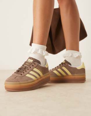 Gazelle Bold sneakers in brown and yellow