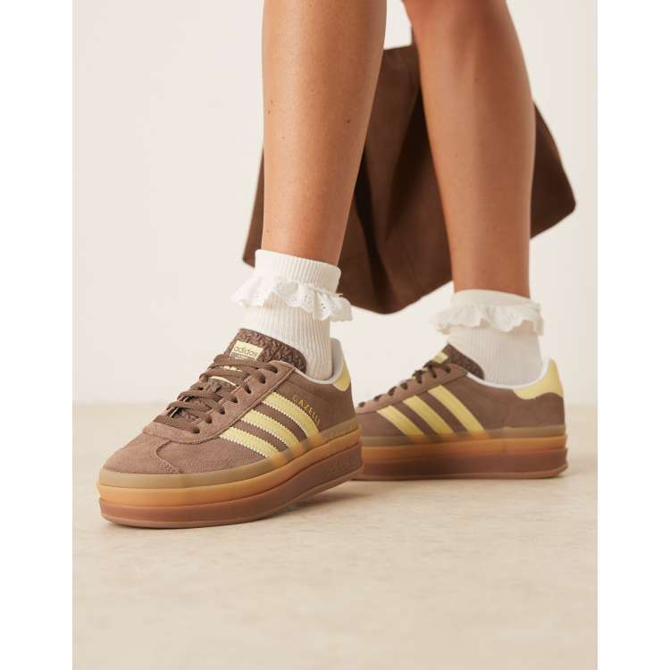 adidas Originals Gazelle Bold sneakers in brown and yellow | ASOS