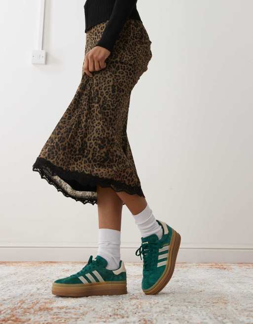 adidas Originals Gazelle Bold sneakers in collegiate green