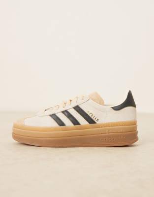 adidas Originals Gazelle bold sneakers in cream and black