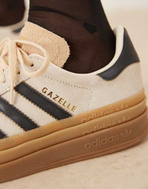 adidas Originals Gazelle bold sneakers in cream and black
