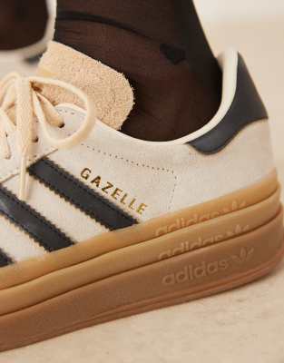 adidas Originals Gazelle bold sneakers in cream and black