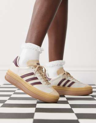 adidas Originals Gazelle Bold sneakers in cream and burgundy exclusive to