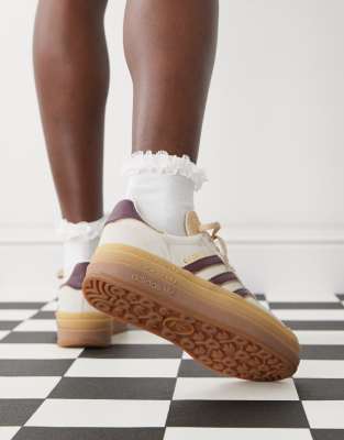 adidas Originals Gazelle Bold trainers in cream and burgundy - exclusive to ASOS