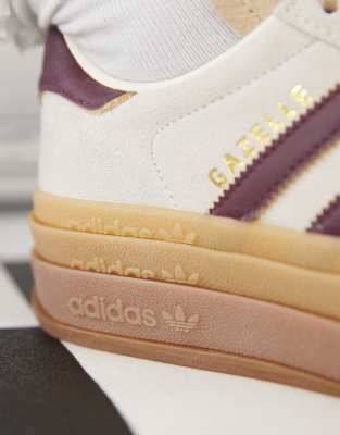 adidas Originals Gazelle Bold trainers in cream and burgundy - exclusive to ASOS