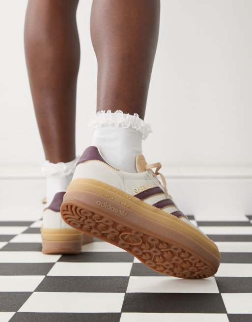 adidas Originals Gazelle Bold sneakers in cream and burgundy | ASOS