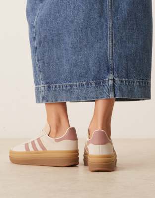 adidas Originals Gazelle Bold sneakers in cream and pink