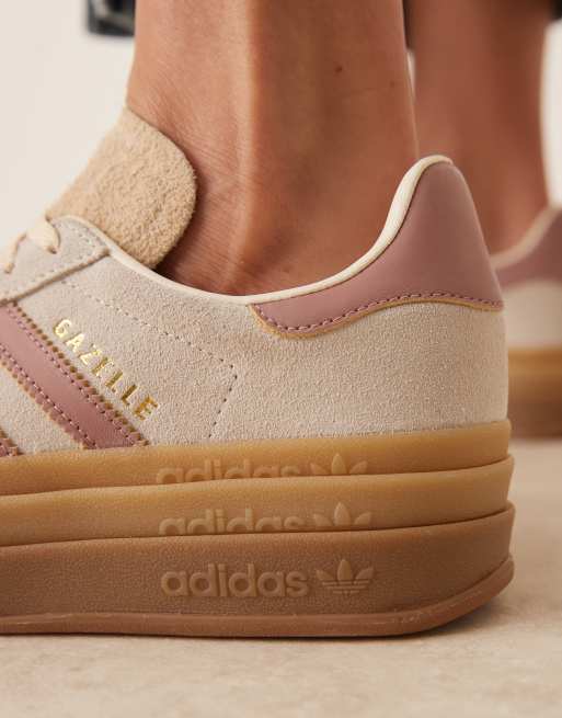 adidas Originals Gazelle Bold sneakers in cream and warm clay