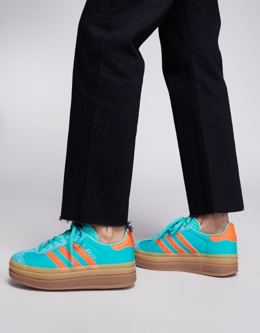 adidas Originals Gazelle Bold sneakers in green and red ASOS