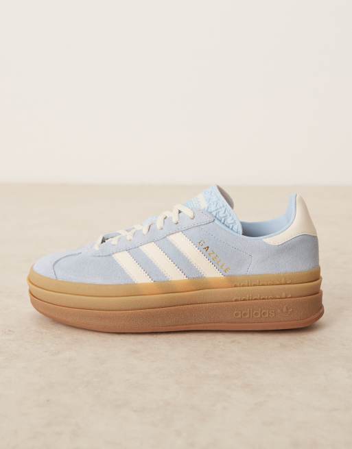 adidas Originals Gazelle Bold sneakers in light blue and white