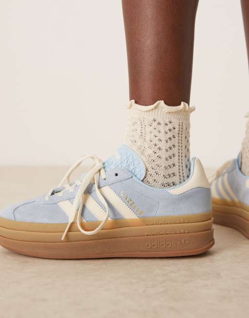 adidas Originals Gazelle Bold sneakers in light blue and white