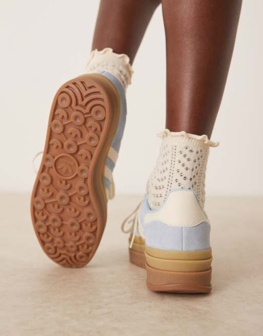 adidas Originals Gazelle Bold sneakers in light blue and white