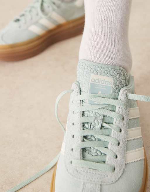 adidas Originals Gazelle Bold trainers in light blue and white