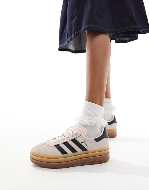 adidas Originals Gazelle Bold sneakers in off white and black ASOS