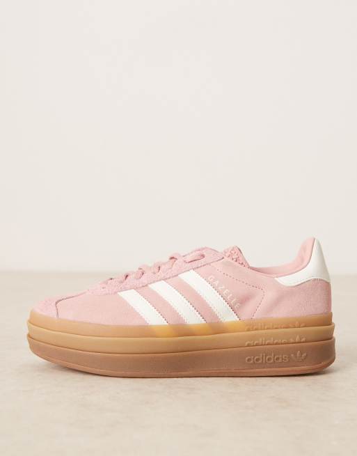 adidas Originals Gazelle Bold trainers in pink and white