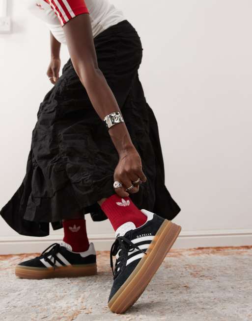 adidas originals Gazelle Bold Sneakers in zwart met wit ASOS