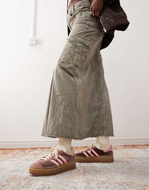 adidas Originals - Gazelle Bold - Sneakers marroni e rosa con suola platform - view 1