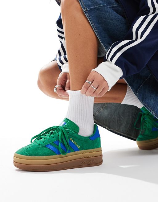 adidas Originals - Gazelle Bold - Sneakers med gummisål i grøn og blå