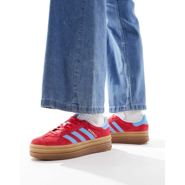 adidas Originals Gazelle Bold Sneakers rosse e blu ASOS