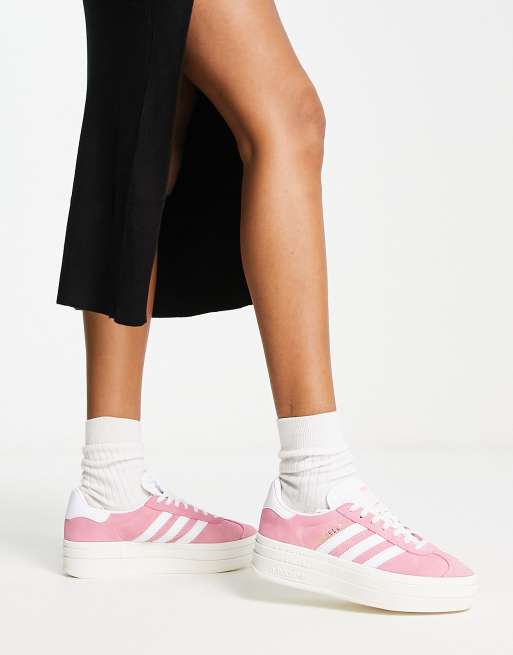 adidas Originals Gazelle Bold sneakers with white sole in light pink