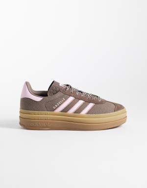 adidas Originals Gazelle Bold trainers in brown and pink