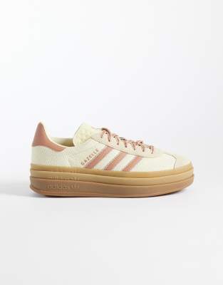 adidas Originals Gazelle Bold trainers in cream and light brown