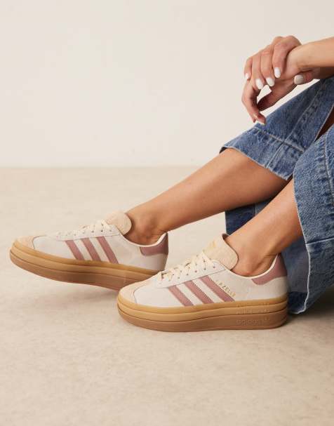 adidas Originals Gazelle Bold trainers in cream and warm clay - view 1