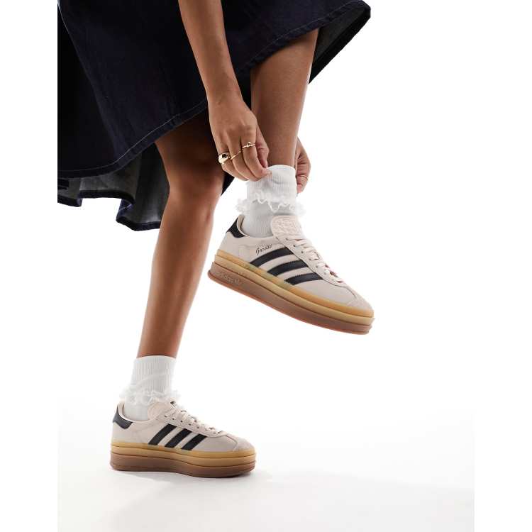 adidas Originals Gazelle Bold trainers in off white and black | ASOS