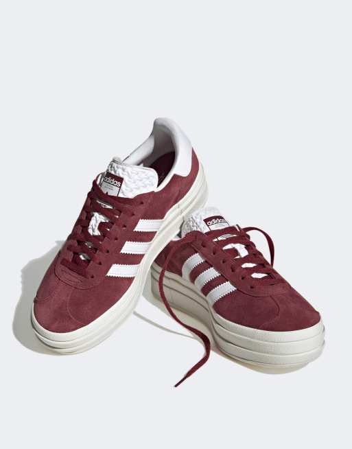 Dark red adidas store trainers