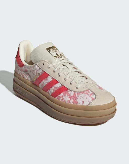 adidas Originals – Gazelle Bold x Liberty London – Schuhe in Weiß und Cremeweiß
