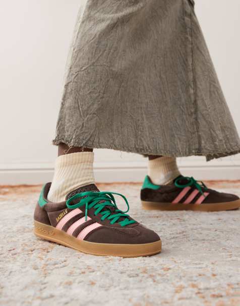 adidas Originals - Gazelle - Brune og lyserøde indendørssneakers - view 1