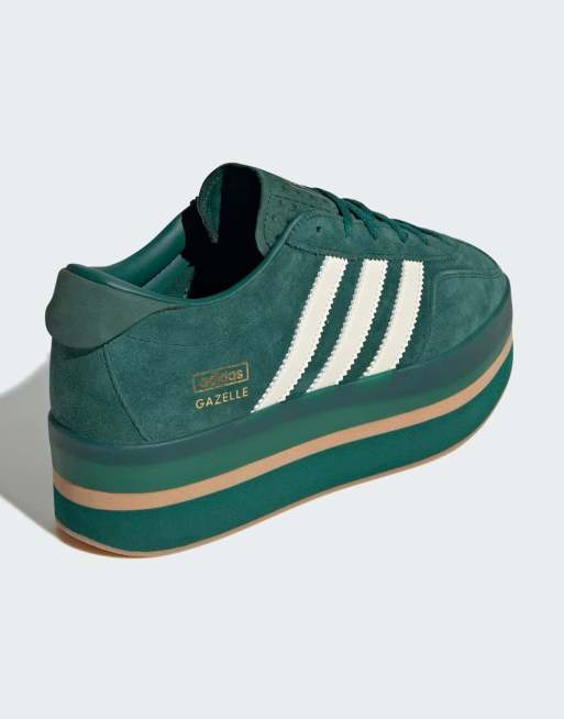 adidas Originals – Gazelle – Gröna sneakers med staplad sula