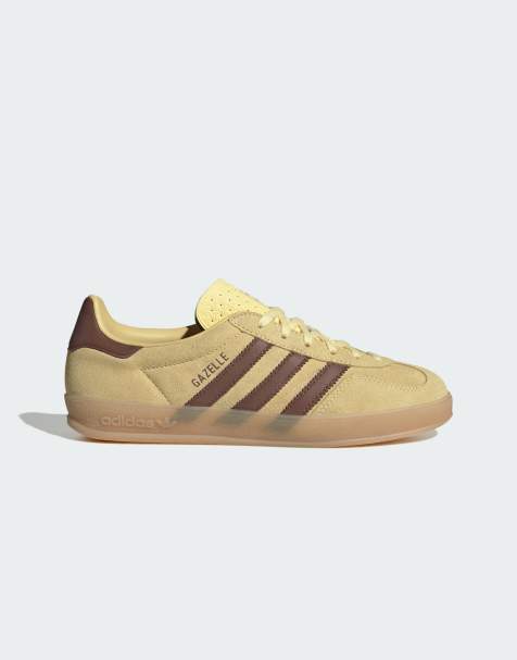 adidas Originals – Gazelle – Gula och bruna inneskor med gummisula - view 1