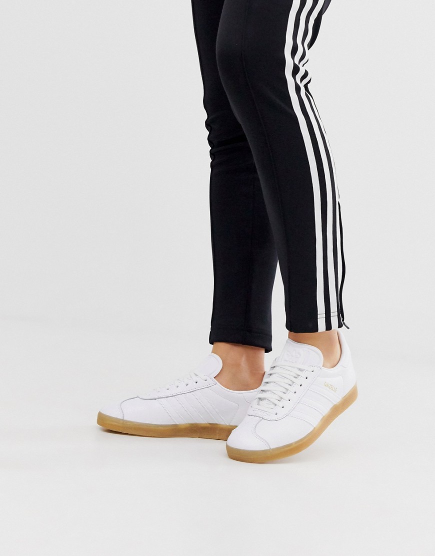 Adidas Originals Gazelle in white and gum