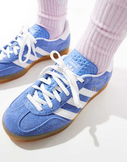 adidas Originals Gazelle Indoor Baskets avec semelle en caoutchouc Bleu clair ASOS