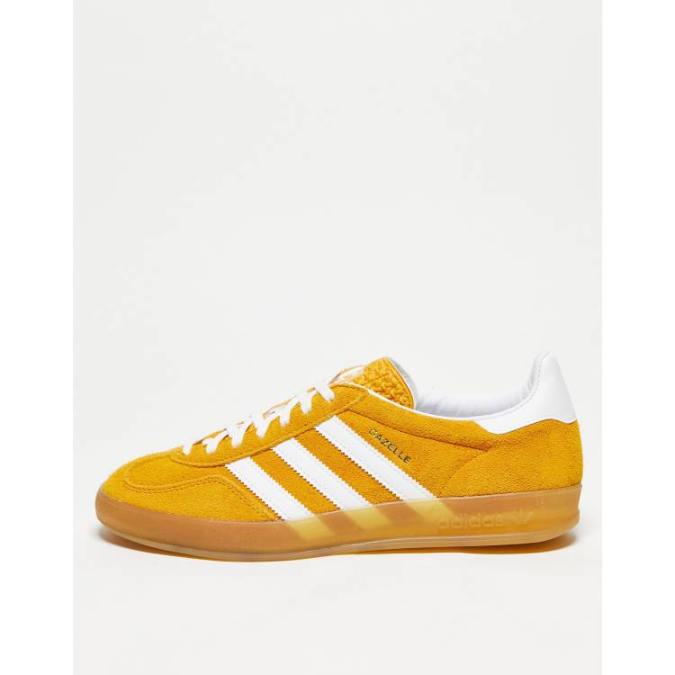 adidas Originals Gazelle Indoor Baskets avec semelle en caoutchouc Jaune moutarde WHITE