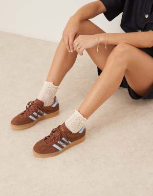 adidas Originals - Gazelle Indoor - Baskets effet tressé - Marron clair/bleu
