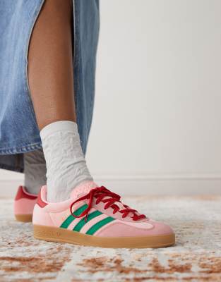 adidas Originals - Gazelle Indoor - Baskets - Vert/rose