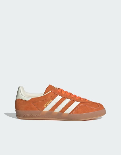 adidas Originals – Gazelle Indoor – Buty sportowe w kolorze pomarańczowym, złamanej bieli, złotym