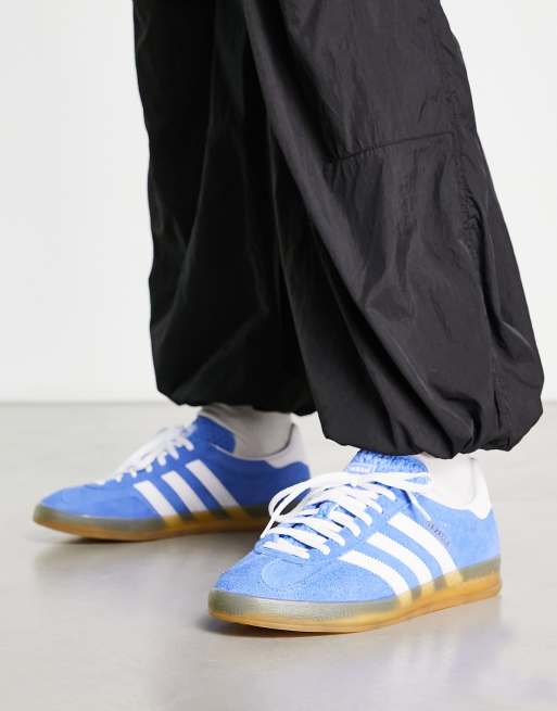 Gazelle Shoes Adidas Gazelle Blue Gum Sole Men's Shoes Adidas