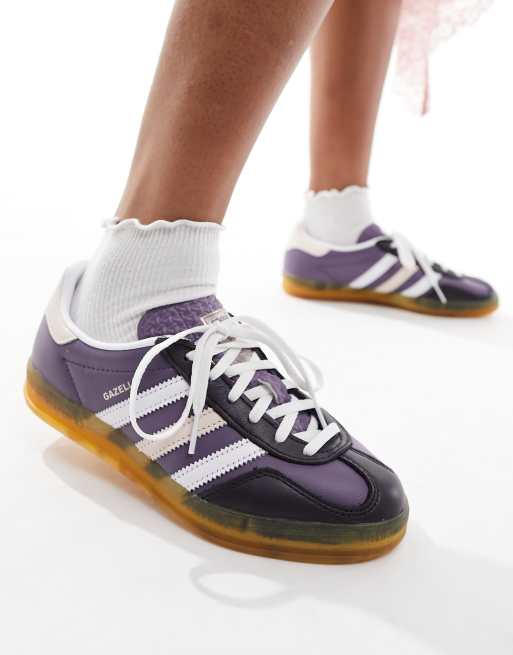 adidas Originals – Gazelle Indoor – Lila och vita sneakers