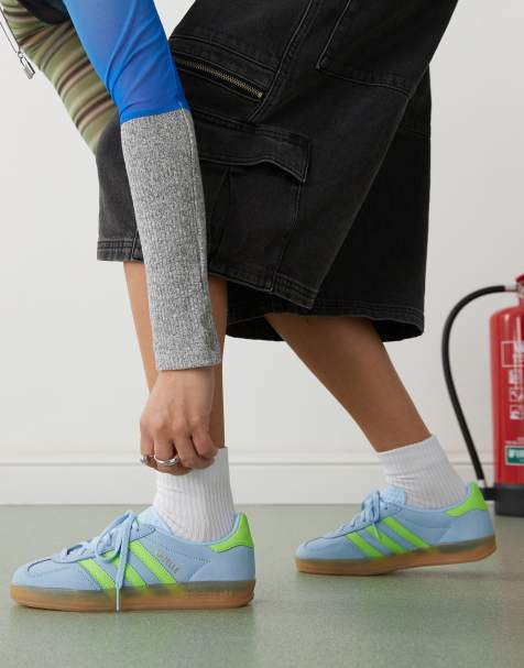 adidas Originals – Gazelle Indoor – Niebiesko-zielone buty sportowe z nubuku - view 1
