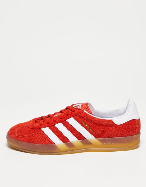 adidas Originals – Gazelle Indoor – Röda sneakers med gummisula